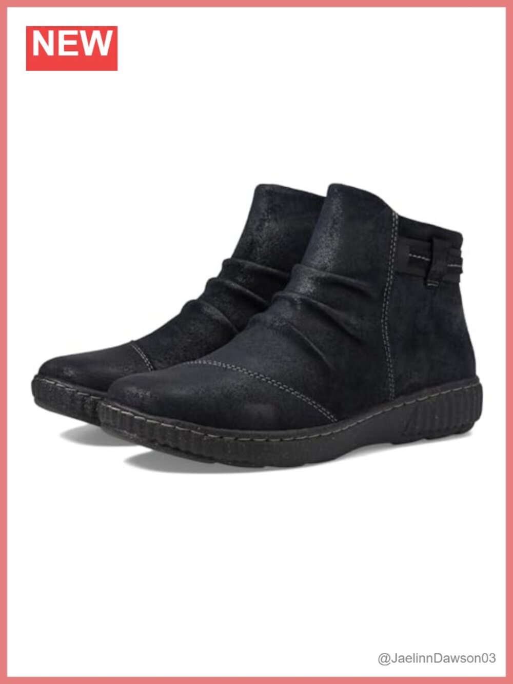 Clarks Women's Ankle Boots Faux Leather Suede Zip Closure
